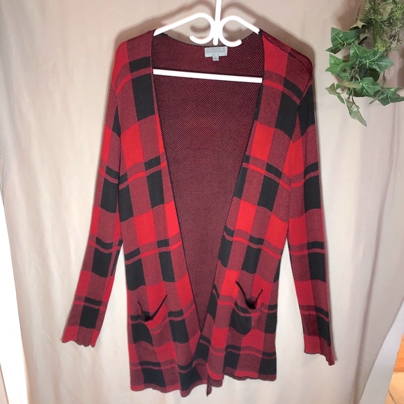 Red Plaid Flannel Cardigan ❣️ - Picture 1 of 5